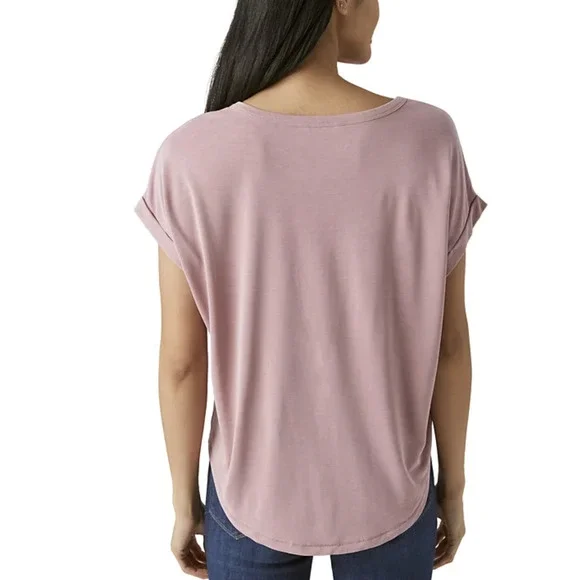 Lucky Brand Women Short Sleeve Sandwash Dolman Tee Nostalgia Rose Size L - Picture 4 of 4